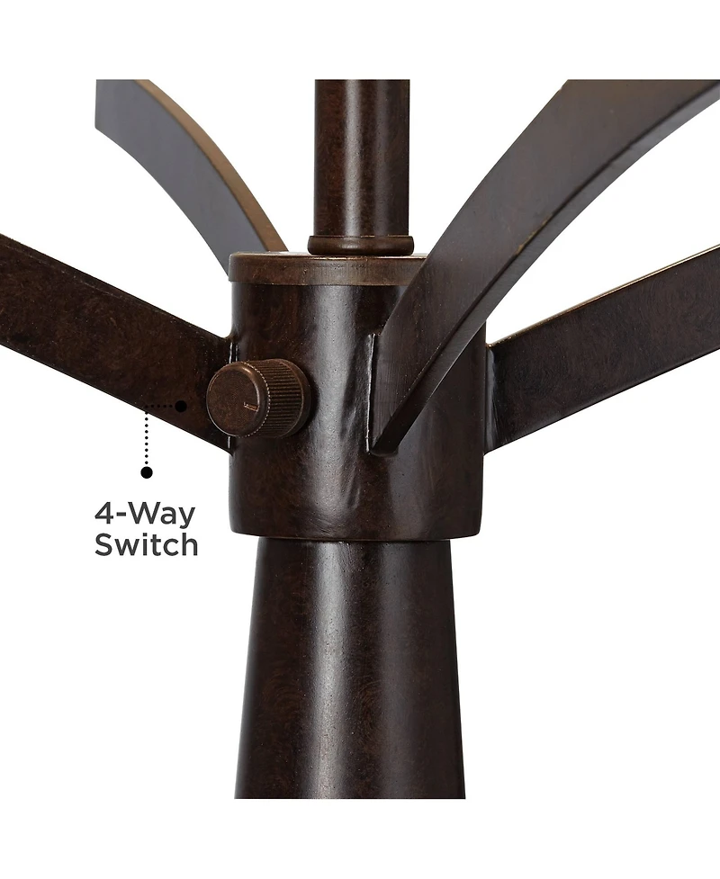 Franklin Iron Works Tremont Industrial Table Lamp 31 1/2" Tall with Usb Dimmer Cord Burlap Fabric Drum Shade for Living Room