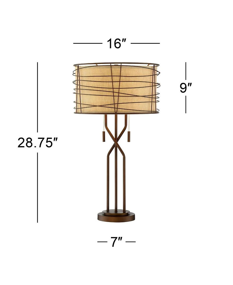 Franklin Iron Works Marlowe 28 3/4" Tall Farmhouse Modern End Table Lamps Set of 2