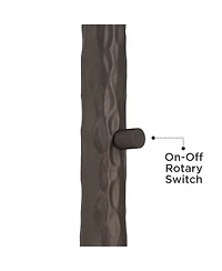 Franklin Iron Works Tucson 71 1/4"H Hammered Bronze Alabaster Glass Torchiere Floor Lamp