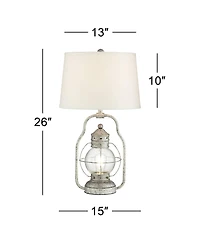 Franklin Iron Works Rustic Farmhouse Usb Lamp with Table Top Dimmer and Nightlight Led 26"