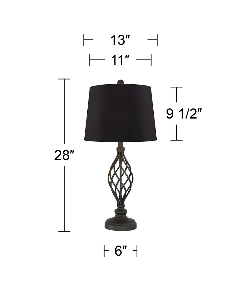 Franklin Iron Works Annie Modern Industrial Table Lamps 28" Tall Set of 2