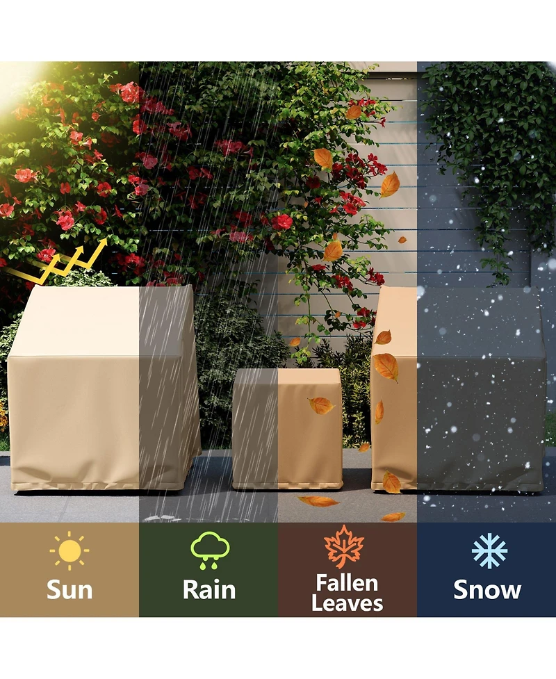 Sugift Patio Furniture Covers Waterproof Outdoor Conversation Covers for 3 Pieces Bistro Set