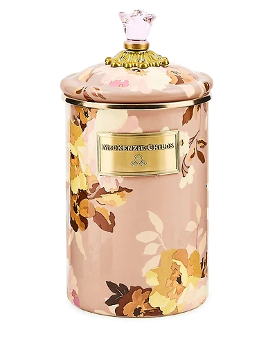 MacKenzie-Childs Wild Rose Mauve 64 oz. Large Canister