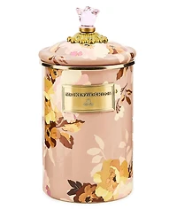 MacKenzie-Childs Wild Rose Mauve 64 oz. Large Canister