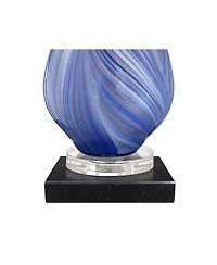 Possini Euro Design Taylor Modern Table Lamp with Square Marble Riser 29" Tall Art Glass Shade for Bedroom Living Room Nightstand