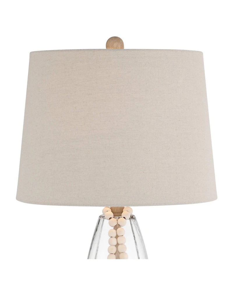 360 Lighting Tibet 27" Tall Modern Coastal 3-Way Table Lamps Set of 2 Clear Glass Living Room Bedroom Bedside Nightstand