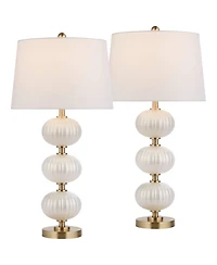 Possini Euro Design Possini Euro Grace 30"H Pearl Fluted Glass Table Lamp Set of 2