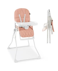 Gymax Toddler Foldable High Chair Easy Clean Compact Highchair w/ Removable Adjustable Tray