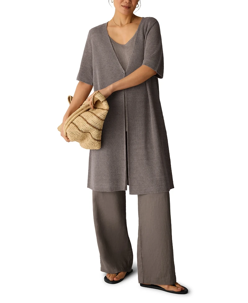 Eileen Fisher Women's V-Neck Short-Sleeve Cardigan Sweater