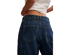 Free People Women's Relaxed-Fit Mid-Rise Barrel Jeans