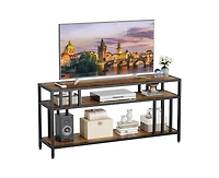 gaomon 58" Tv Stand for Tv up to 65 Inches, Entertainment Center with Open Storage Shelves, Tv Media Console Table with Quadruple-Tube Support for Liv