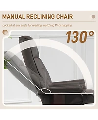 Homcom Swivel Recliner with Ottoman, Faux Leather Reclining Chair, Gray