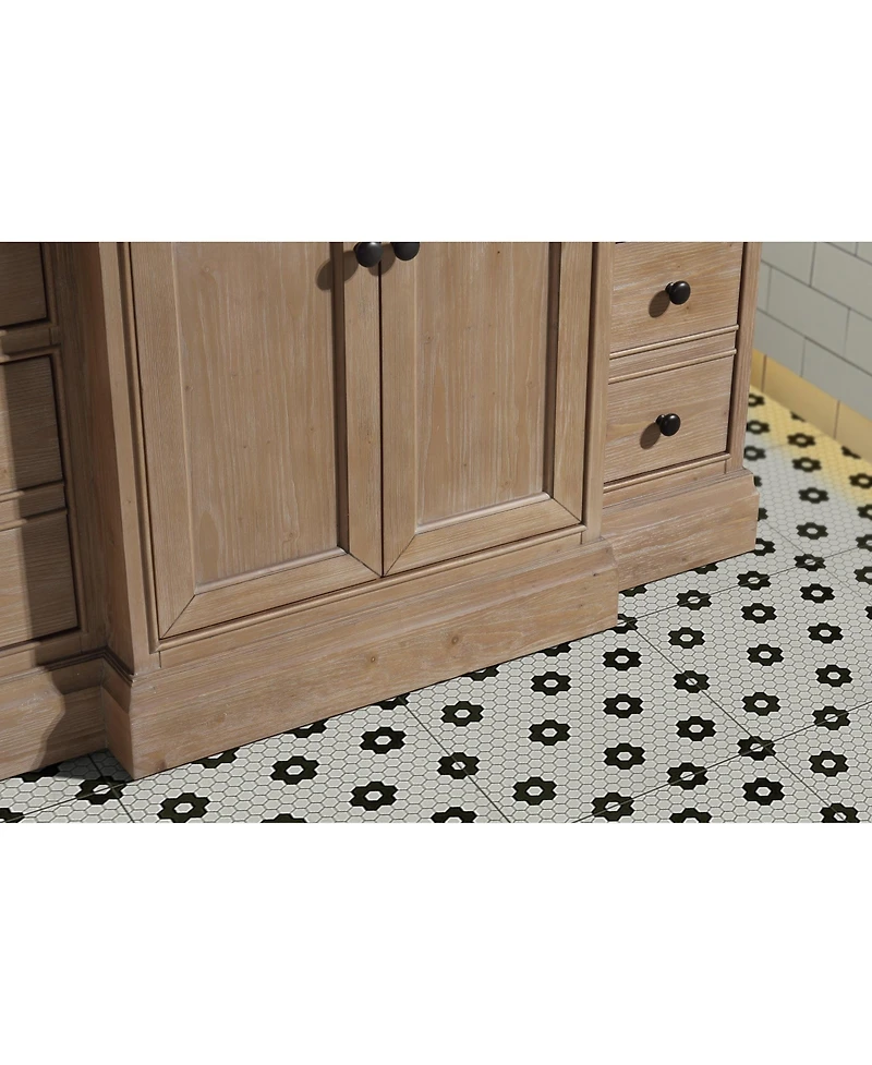 Ari Bath Kelly 84" Bathroom Vanity Weathered Fir, Engineered Quartz Top