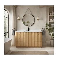 Ari Bath La Jolla 55" Bathroom Vanity Washed Oak