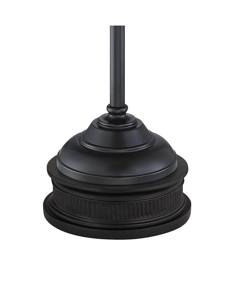 Franklin Iron Works Annie Rustic Floor Lamp with Riser 67 1/2" Tall Iron Scroll Cream Hardback Drum Shade