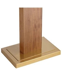 Possini Euro Design Walnut Grove Mid Century Modern 64" Tall Standing Floor Lamp Column with Dimmer Solid Wood Walnut Finish