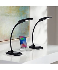 360 Lighting Ricky 13 3/4" High Small Modern Desk Lamps Set of 2 Usb Ports Led Gooseneck Home Office Living Room Charging
