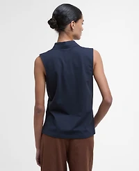 Barbour Women's Bowford Sleeveless Rib Collared Polo Top