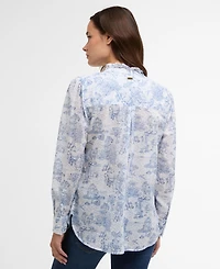 Barbour Women's Wisteria Printed Ruffle Neck Shirt