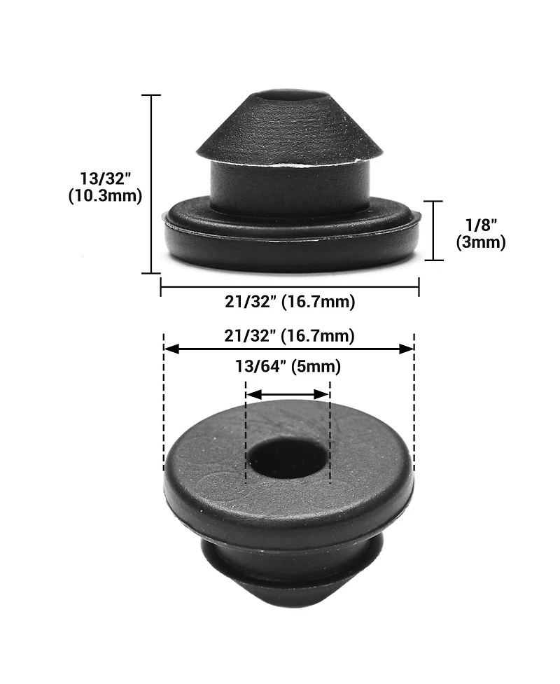 Yescom 60PCS Cable Railing Rubber Grommets Protective Sleeves for 1/8" to 3/16"