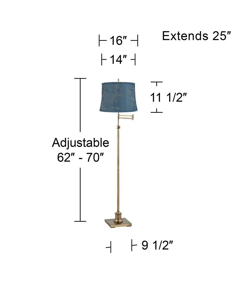 360 Lighting Westbury Antique Brass Swing Arm Floor Lamp