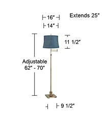 360 Lighting Westbury Antique Brass Swing Arm Floor Lamp