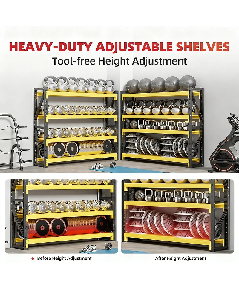 Yigii Garage Shelving Heavy Duty Adjustable Metal Storage Shelf Warehouse Basement Workshop