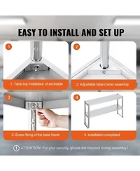 Gouun 12 x 48 in Double Overshelf Adjustable Stainless Steel Storage Shelf