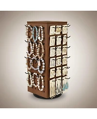 Yigii 3 Tier Wooden Rotating Bracelet Holder Display Stand 42 Hooks