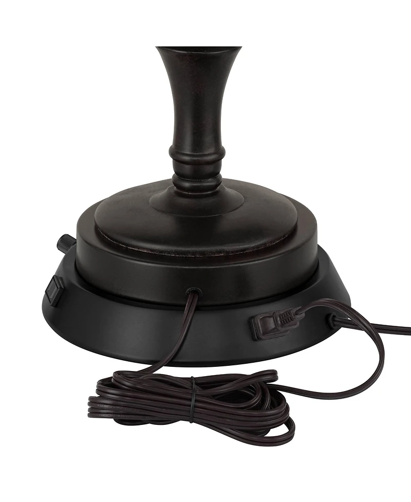 Possini Euro Design Buckhead Modern Table Lamp 28" Tall with Dimmable Usb Workstation Base Drum Shade for Bedroom Living Room Kids Desk Home