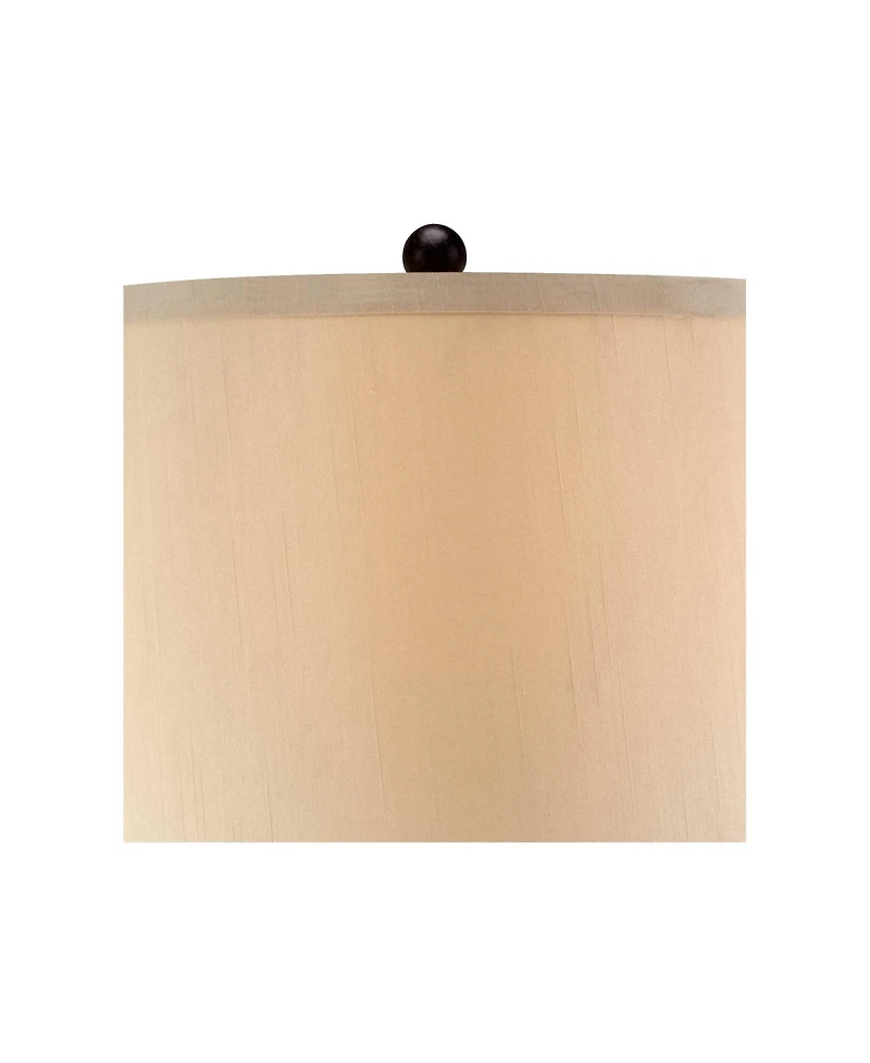 John Timberland Traditional Table Lamps 33" Tall Set of 2 with Nightlight Lantern Brushed Iron Cage