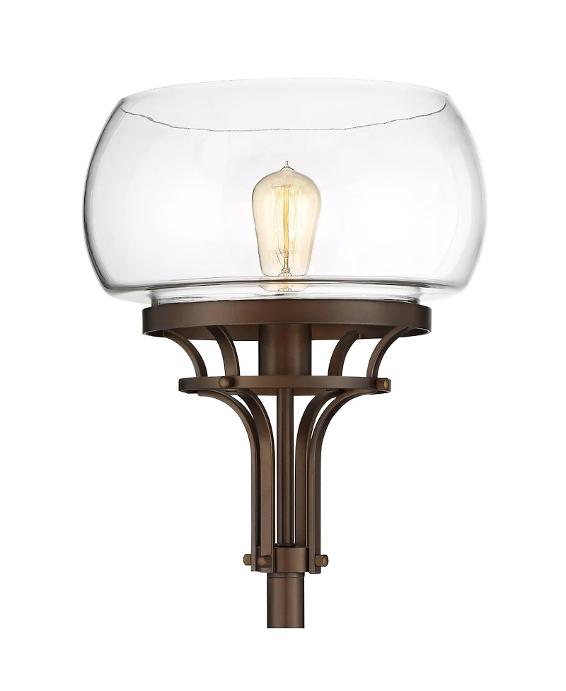 Franklin Iron Works Industrial Torchiere Floor Lamp with Usb Charging Port 72 1/2" Tall