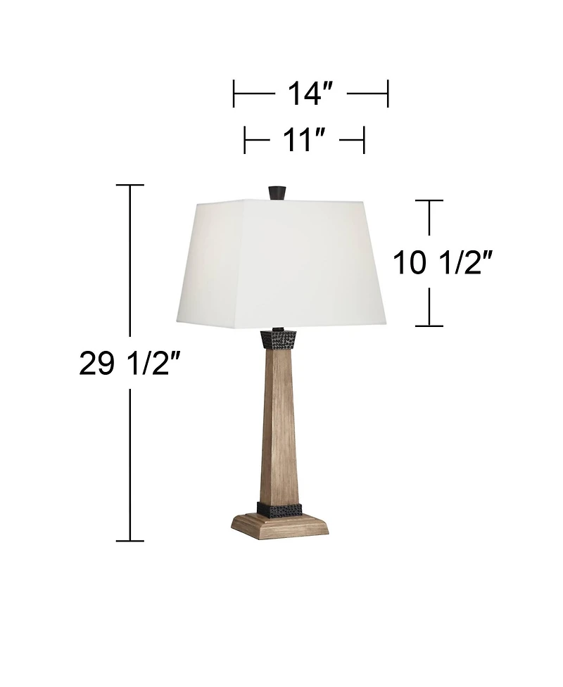 John Timberland Montrose Buchan 29 1/2" Tall Pedestal Farmhouse Rustic End Table Lamps Set of 2 WiFi Smart Socket