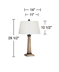 John Timberland Montrose Buchan 29 1/2" Tall Pedestal Farmhouse Rustic End Table Lamps Set of 2 WiFi Smart Socket