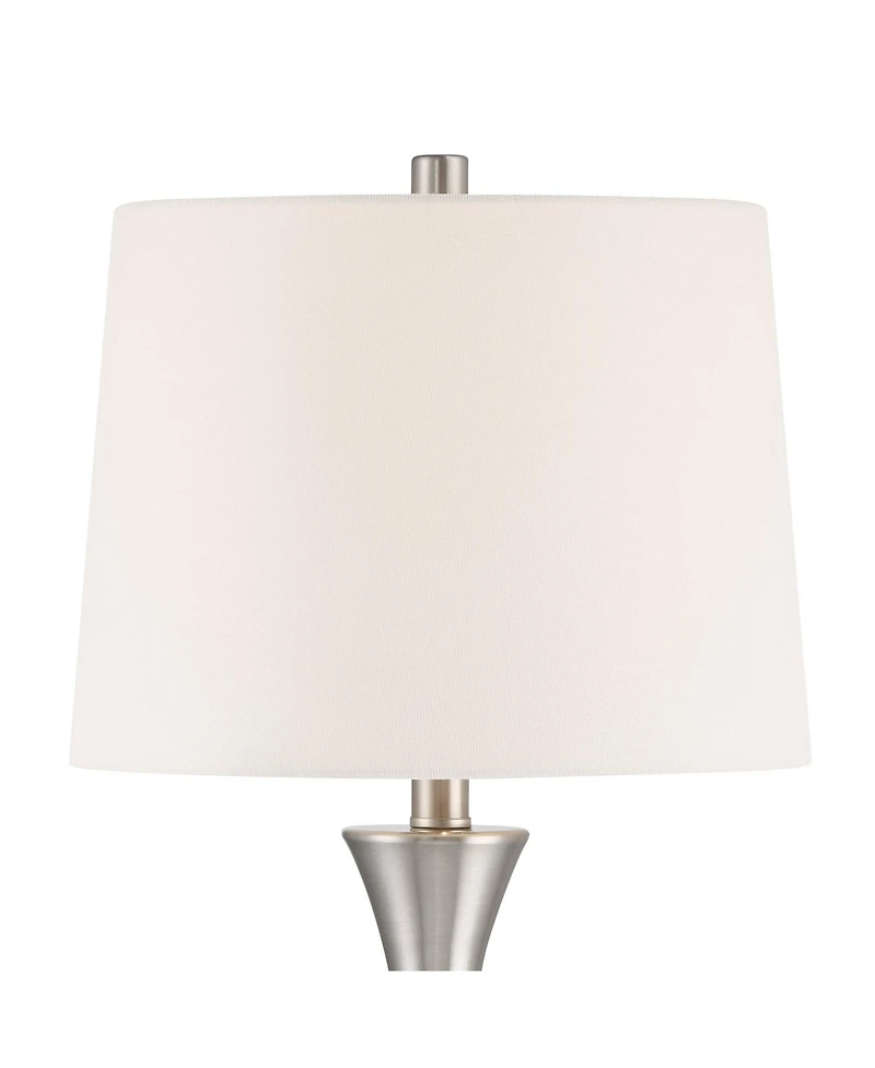 360 Lighting Koncave 24 1/2" High Modern Table Lamps Set of 2 Brushed Nickel Finish Metal Shade Living Room Bedroom