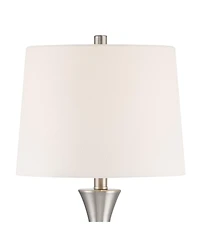 360 Lighting Koncave 24 1/2" High Modern Table Lamps Set of 2 Brushed Nickel Finish Metal Shade Living Room Bedroom