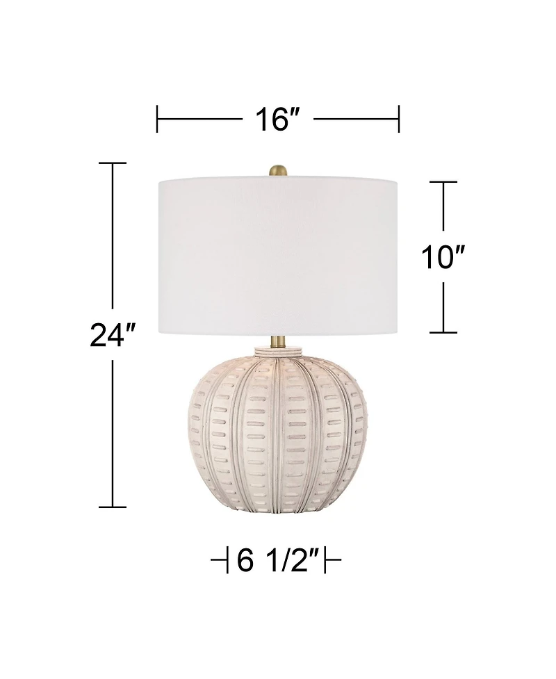 360 Lighting Keira 24" High Gourd Small Modern Coastal 3-Way Table Lamp Single Shade Living Room Bedroom Bedside Nightstand