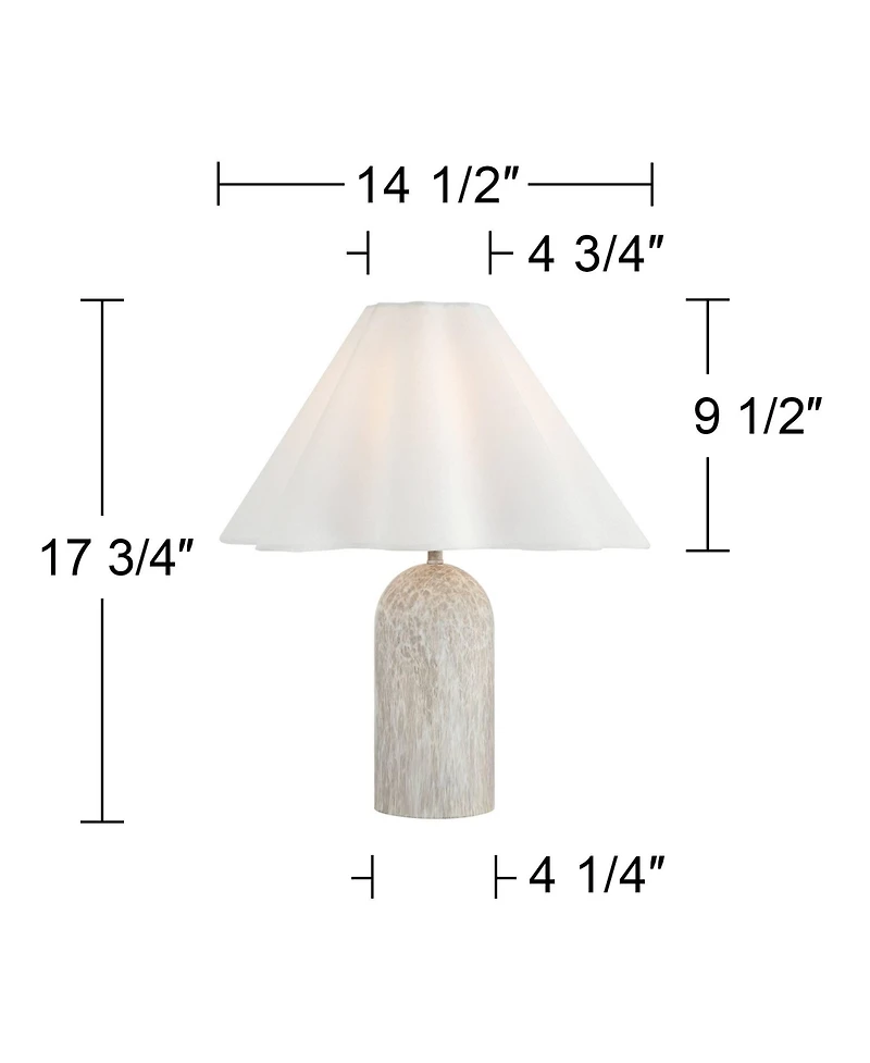 360 Lighting Demi 17 3/4" High Small Modern Accent Table Lamp Marbleized Finish Metal Single Living Room Bedroom