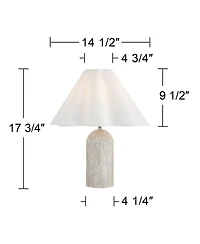 360 Lighting Demi 17 3/4" High Small Modern Accent Table Lamp Marbleized Finish Metal Single Living Room Bedroom