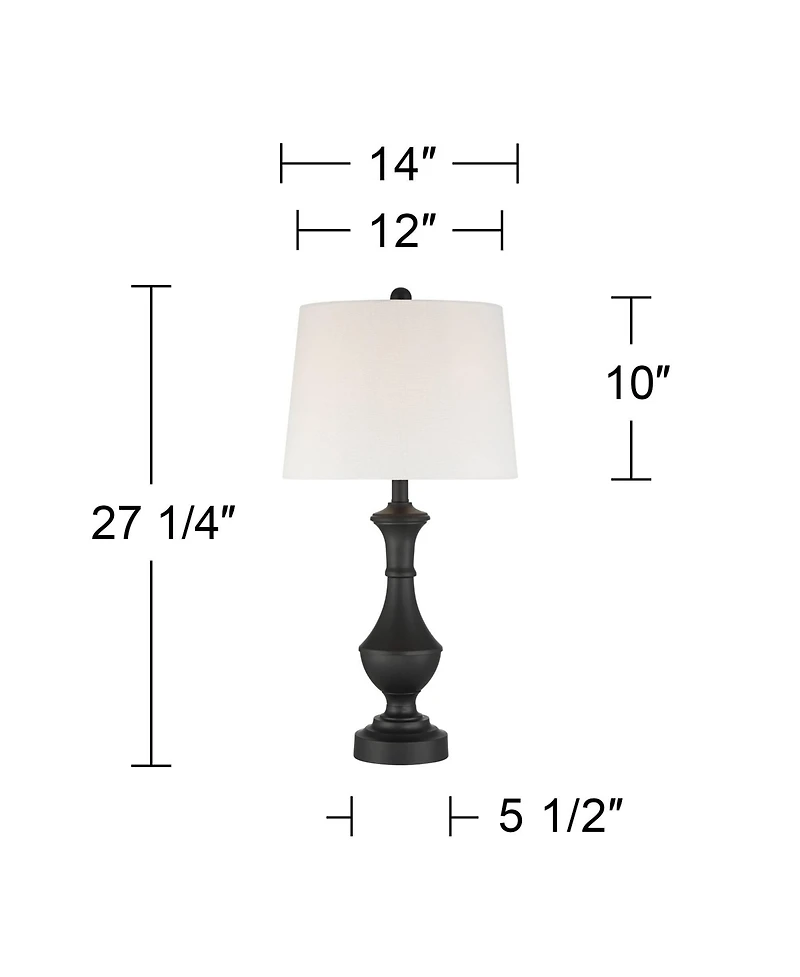 360 Lighting Theo High Metal Column Table Lamp Set of 2