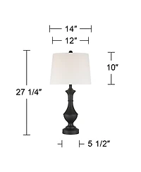 360 Lighting Theo High Metal Column Table Lamp Set of 2