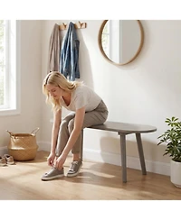 Gouun Solid Wood Farmhouse Dining Bench with Rubber Wood Legs