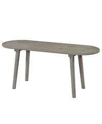 Gouun Solid Wood Farmhouse Dining Bench with Rubber Wood Legs