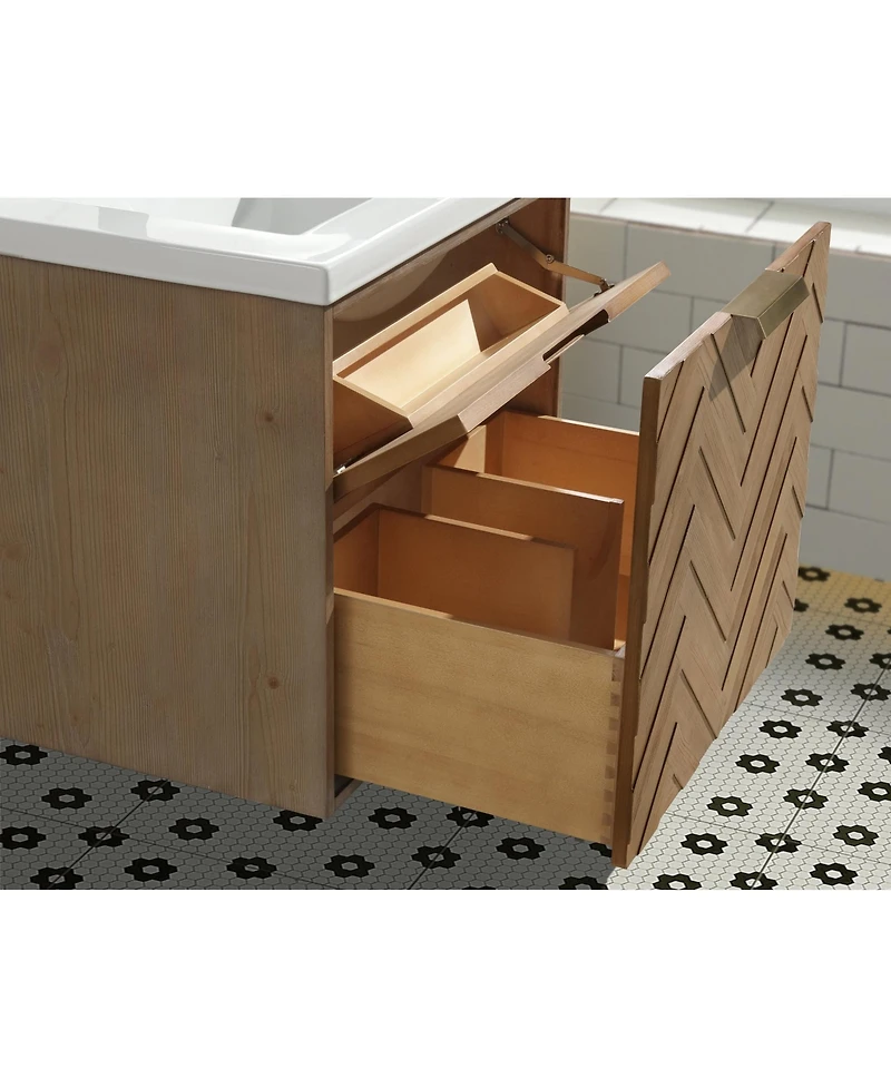 Ari Bath Carlsbad 24" Floating Bathroom Vanity Weathered Fir