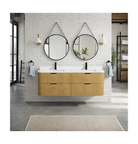 Ari Bath Chantal 60" Floating Bathroom Vanity Oak
