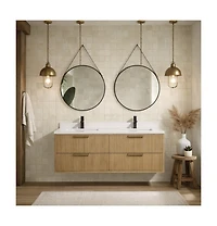 Ari Bath Diego 60" Floating Bathroom Vanity Oak
