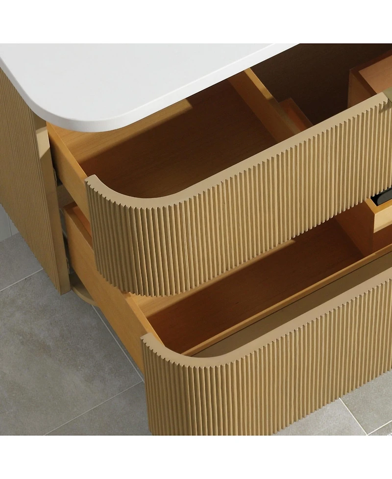 Ari Bath Chantal 42" Floating Bathroom Vanity Oak