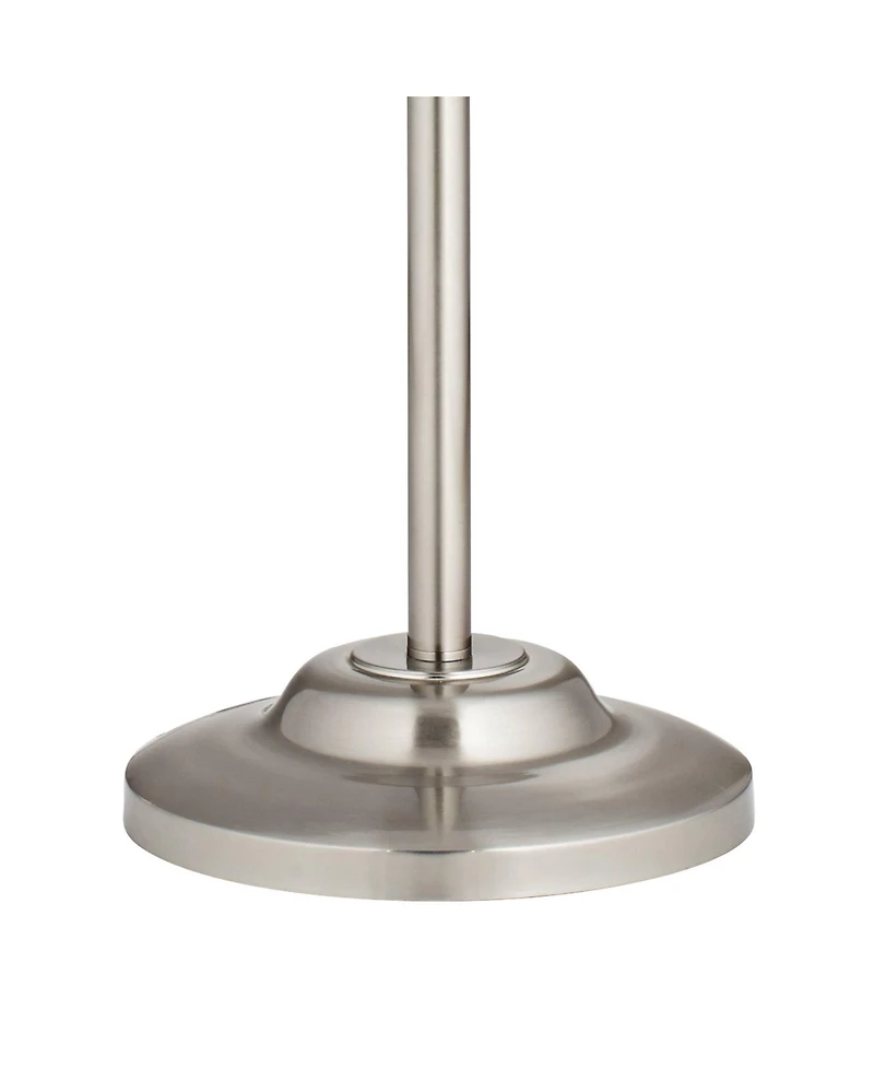 360 Lighting Abba Modern Floor Lamp Standing 66" Tall Brushed Nickel Light Satin Tapered Drum Shade for Living Room Bedroom Office House Home