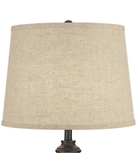 360 Lighting Lynn 26" Tall Skinny Buffet Modern Table Lamps Set of 2 Finish Metal Burlap Linen Shade Living Room Bedroom