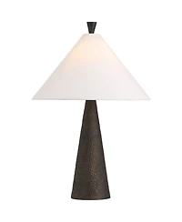 Possini Euro Design June 27" Tall Cone Modern Scandinavian 3-Way Table Lamp Finish Metal Single Shade Living Room Bedroom
